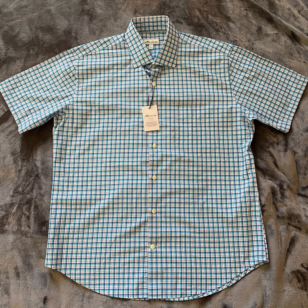 NWT Men’s Peter Millar plaid button down, Size L